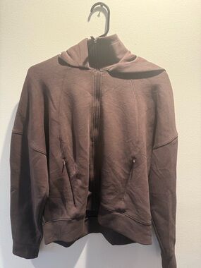 Women's Full-Zip Hooded Sweatshirt in Deep Brown